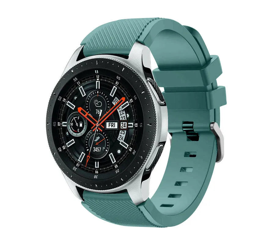 Twill Silicone Strap, on a watch, 3/4 front view