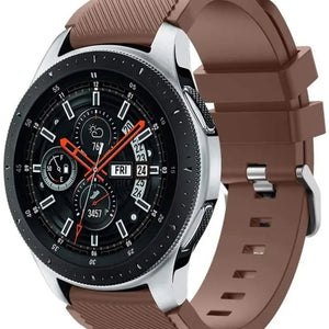 Twill Silicone Strap, brown, on a watch, 3/4 front view