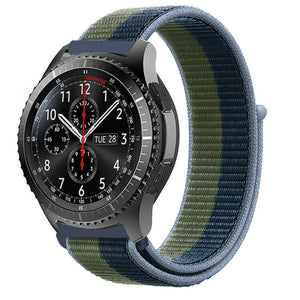 Nylon Strap, moss green, on a watch, 3/4 front view