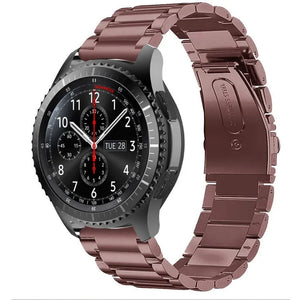 Steel Strap, bronze, on a watch, 3/4 front view