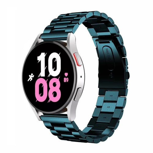Steel Strap, dark green, on a watch, 3/4 front view