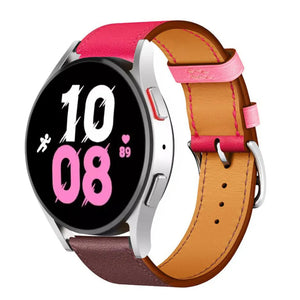 Leather Strap 'Duo', on a watch, 3/4 front view