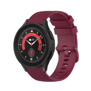 Premium Silicone Strap, dark red, on a watch, 3/4 front view
