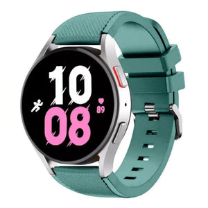 Twill Silicone Strap, viridian, on a watch, 3/4 front view