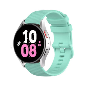 Premium Silicone Strap, aqua, on a watch, 3/4 front view