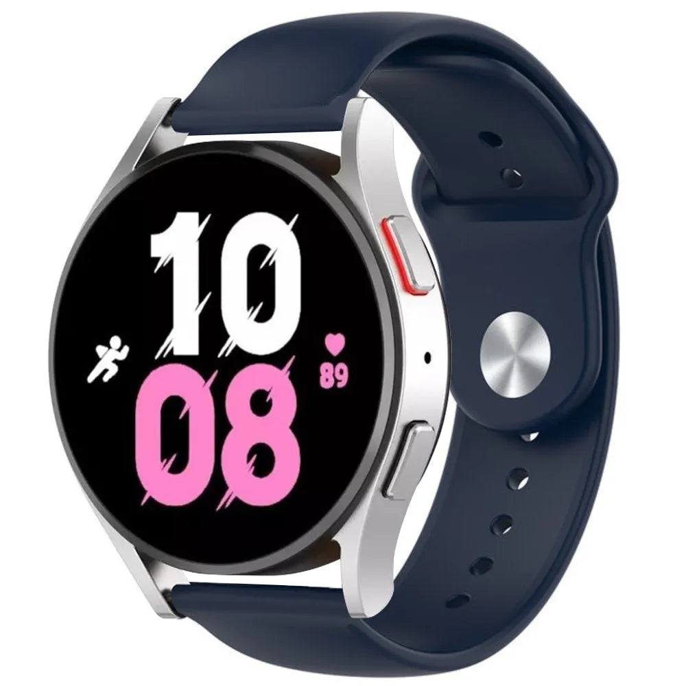 Silicone Sport Strap, dark blue, on a watch, 3/4 front view