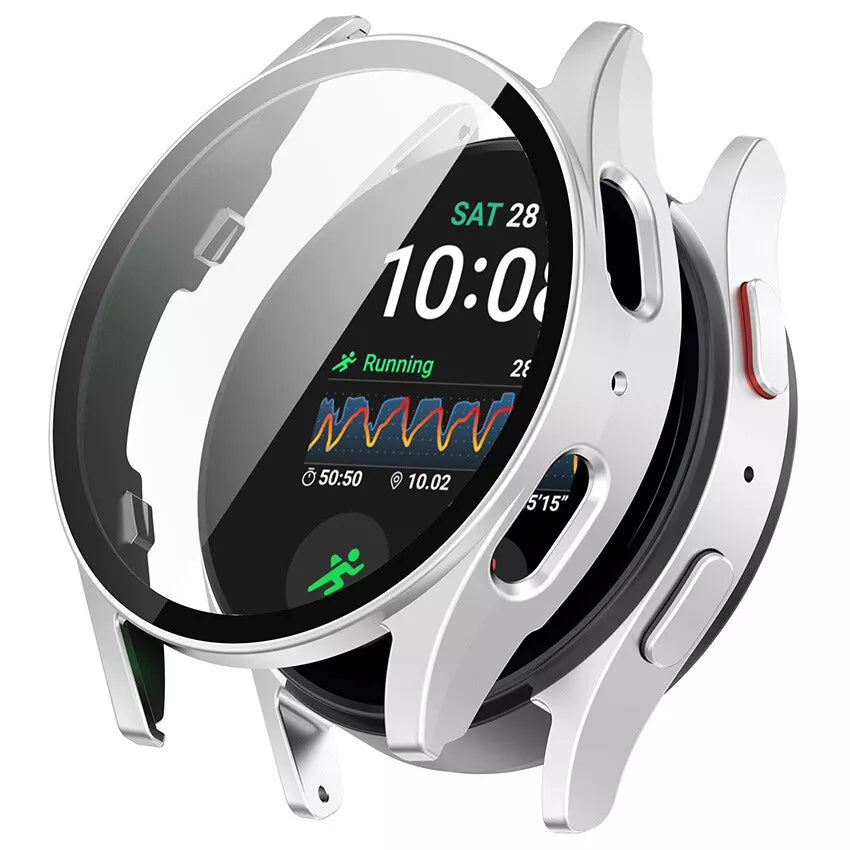 Samsung Galaxy Watch 7 40mm hard case met glas (zilver)