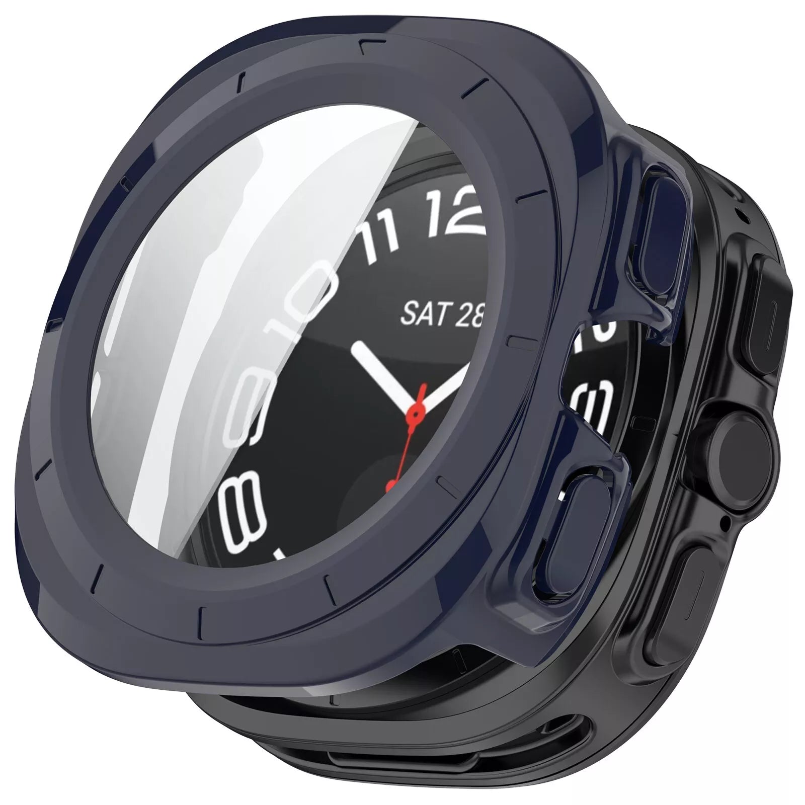 Samsung Galaxy Watch Ultra hard case met glas (donkerblauw)
