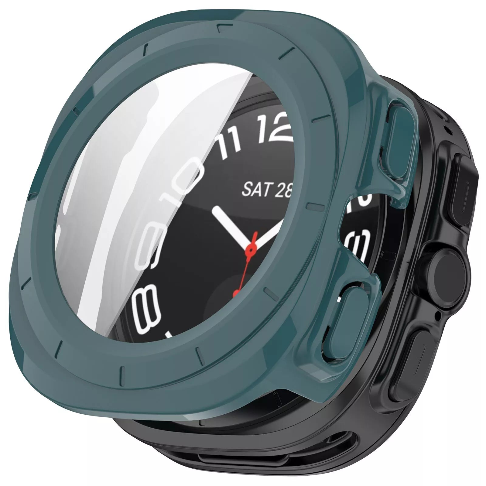 Samsung Galaxy Watch Ultra hard case met glas (dennengroen)