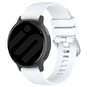 Silicone Classic Strap, white, on a watch, 3/4 front view