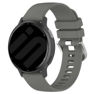 Silicone Classic Strap, dark grey, on a watch, 3/4 front view
