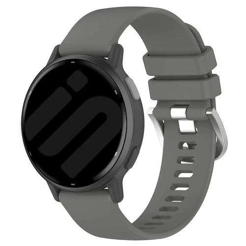 Silicone Classic Strap, dark grey, on a watch, 3/4 front view