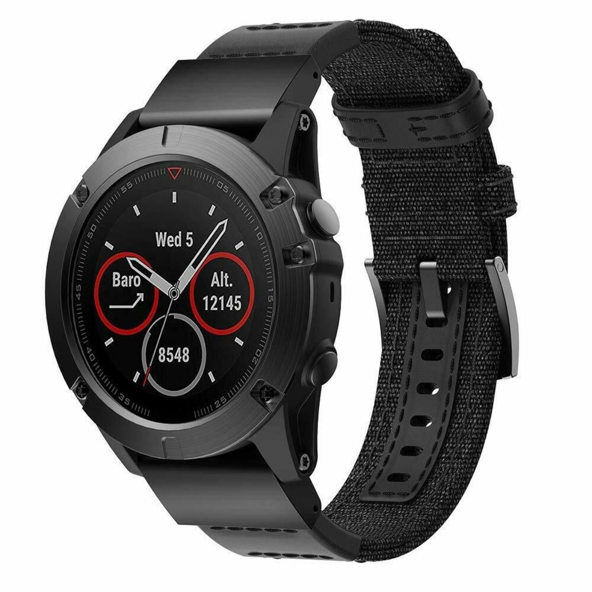 Garmin Fenix 7 nylon hybrid bandje (zwart)