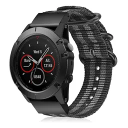 Garmin Instinct E - 45mm nylon gesp band (zwart/grijs)