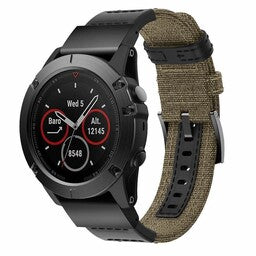 Garmin Instinct E - 45mm nylon hybrid bandje (beige)