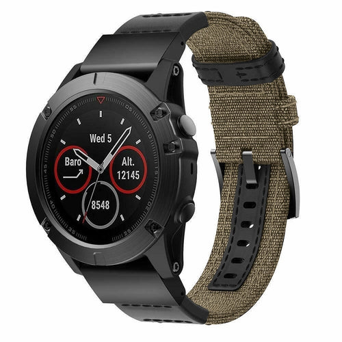 Garmin Forerunner 965 nylon hybrid bandje (beige)