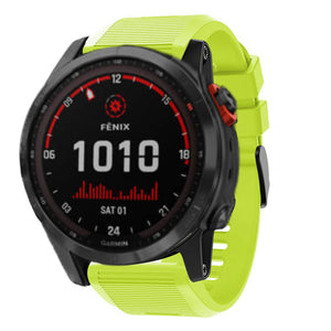 Silicone Strap, light green, on a watch, 3/4 front view