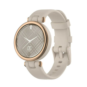 Silicone Strap, grey, on a watch, 3/4 front view