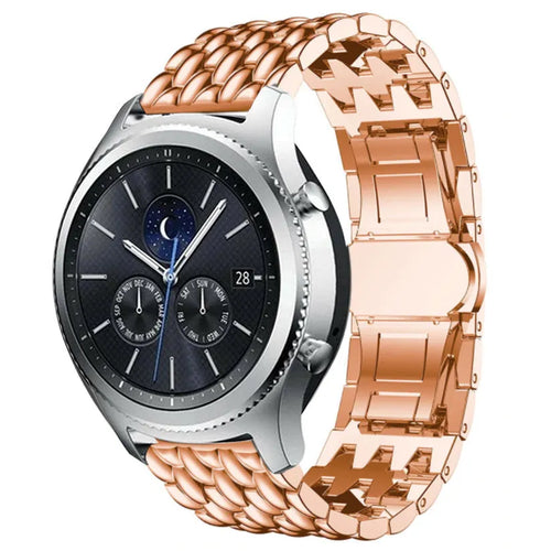 Steel Dragon Strap, rose gold, on a watch, 3/4 front view