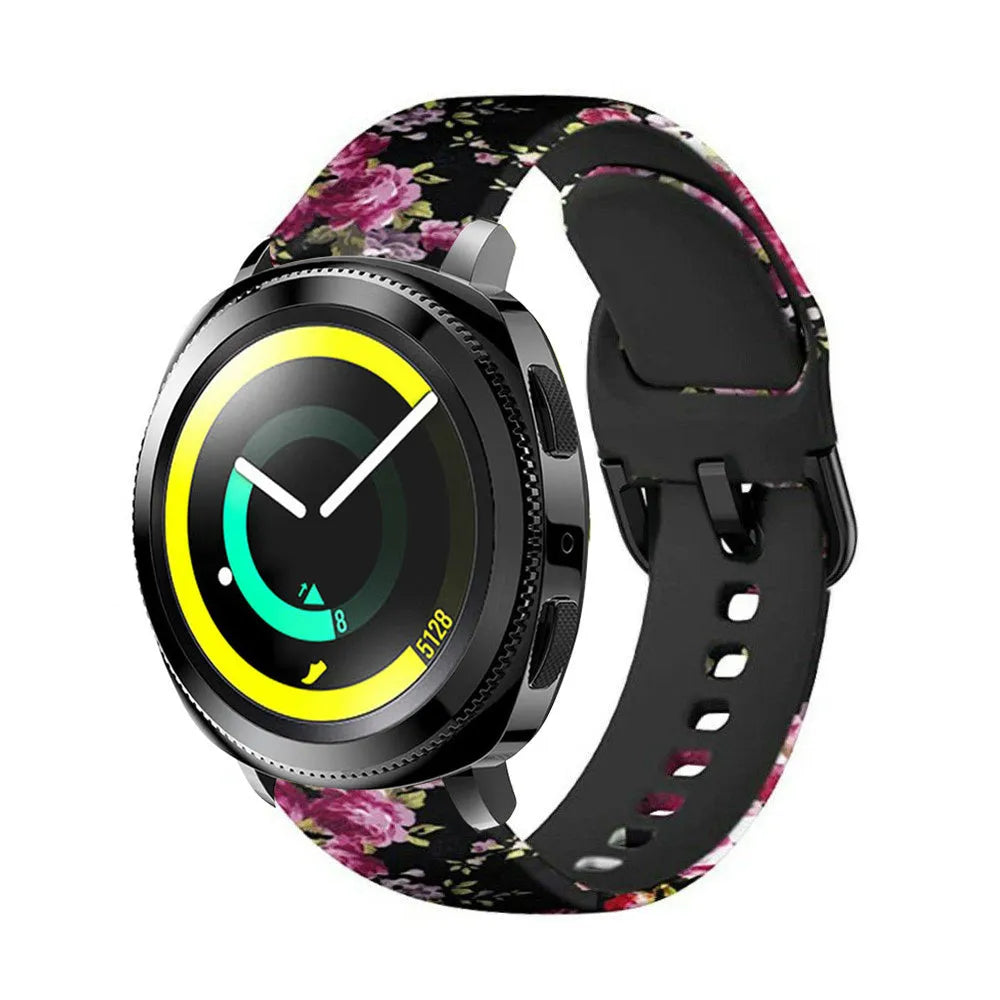 Print Silicone Strap, on a watch, 3/4 front view