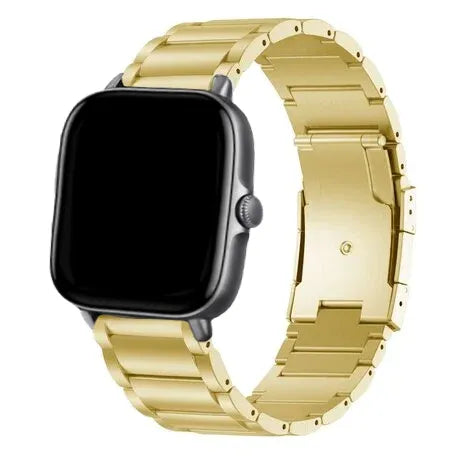 Titanium Strap, gold, on a watch, 3/4 front view