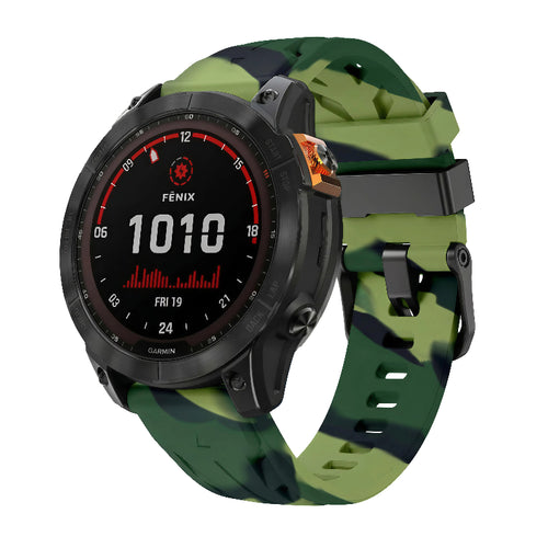 Garmin Forerunner 745 Race Silicone Strap (Green Camouflage)