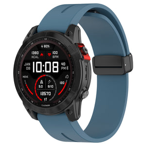 Garmin Fenix 9 Pro - 51mm D-Buckle Silicone Strap (Grey-Blue)