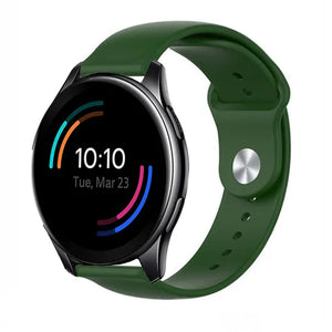 Silicone Sport Strap, on a watch, 3/4 front view