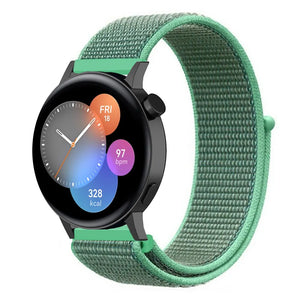 Nylon Strap, mint, on a watch, 3/4 front view