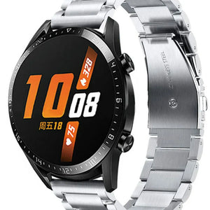 Titanium Strap, silver, on a watch, 3/4 front view