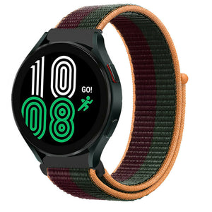 Nylon Strap, dark cherry, on a watch, 3/4 front view