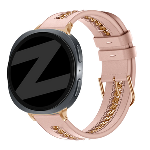 galaxy watch 8 leather band chains pink