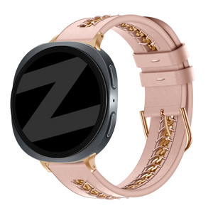 Bandz Samsung Galaxy Watch 8 - 44mm Leather Strap 'Chains' (Pink)