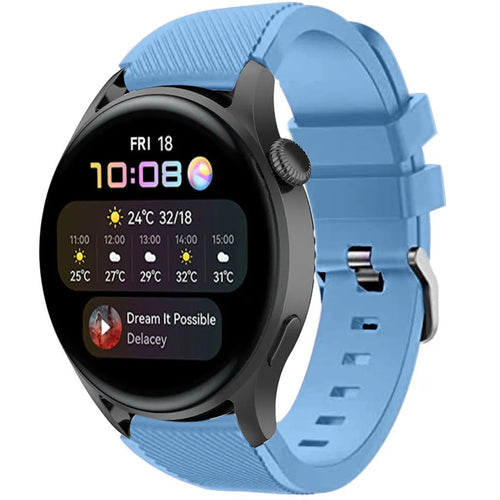 Twill Silicone Strap, on a watch, 3/4 front view