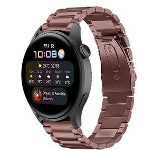 Steel Strap, bronze, on a watch, 3/4 front view