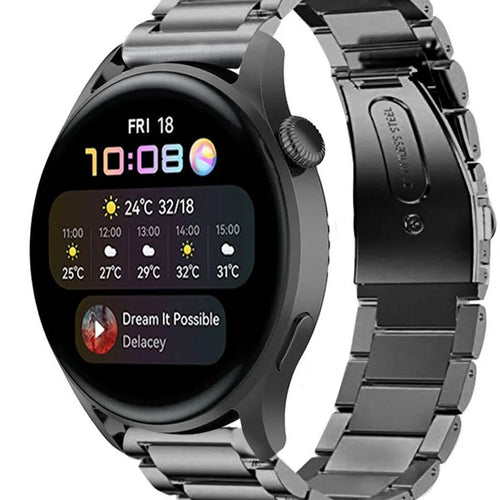 Titanium Strap, graphite, on a watch, 3/4 front view
