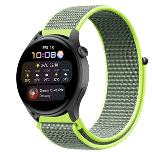 Nylon Strap, fluorescent, on a watch, 3/4 front view