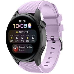Twill Silicone Strap, on a watch, 3/4 front view