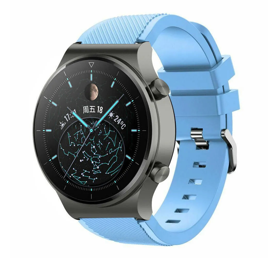 Twill Silicone Strap, on a watch, 3/4 front view