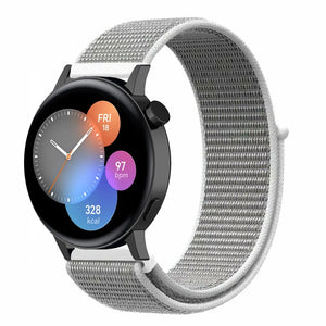 Nylon Strap, grey, on a watch, 3/4 front view