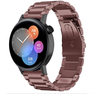 Steel Strap, bronze, on a watch, 3/4 front view