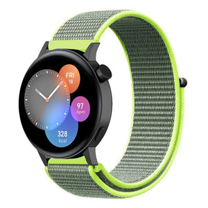 Nylon Strap, fluorescent, on a watch, 3/4 front view