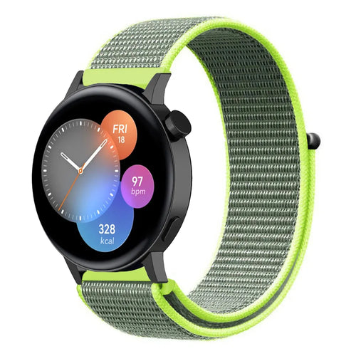 Nylon Strap, fluorescent, on a watch, 3/4 front view
