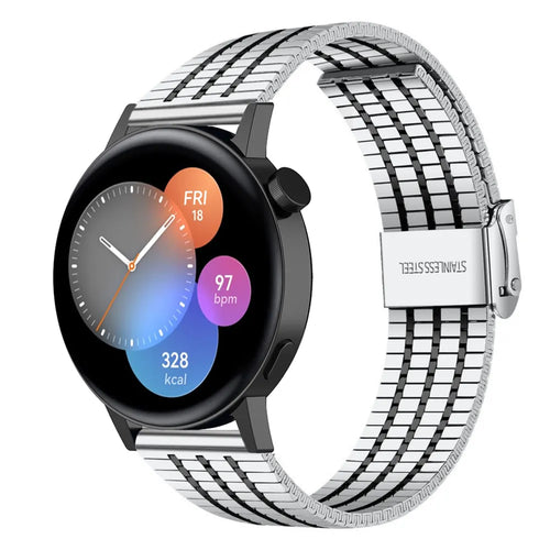 Fine Steel Strap, on a watch, 3/4 front view