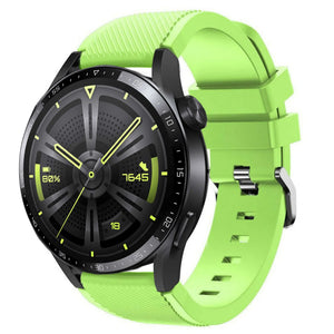 Twill Silicone Strap, light green, on a watch, 3/4 front view