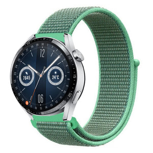 Nylon Strap, mint, on a watch, 3/4 front view