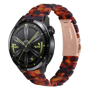 Metal Resin Strap, lava, on a watch, 3/4 front view