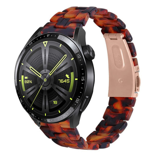 Metal Resin Strap, lava, on a watch, 3/4 front view