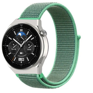Nylon Strap, mint, on a watch, 3/4 front view