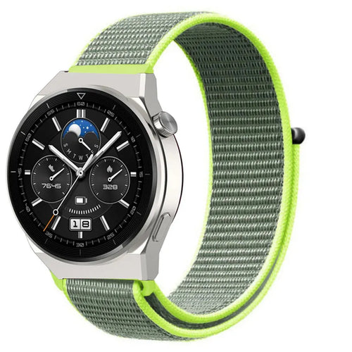 Nylon Strap, fluorescent, on a watch, 3/4 front view